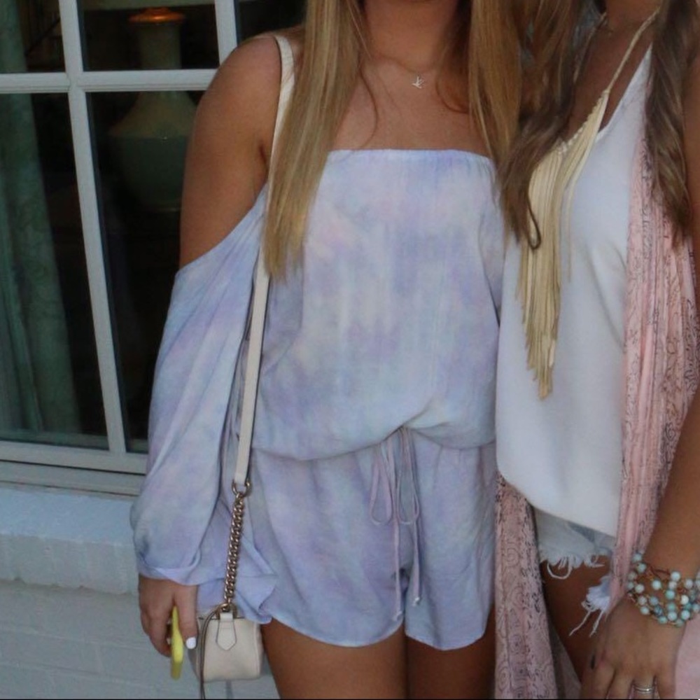BLUE LIFE purple and blue tie dye romper M
